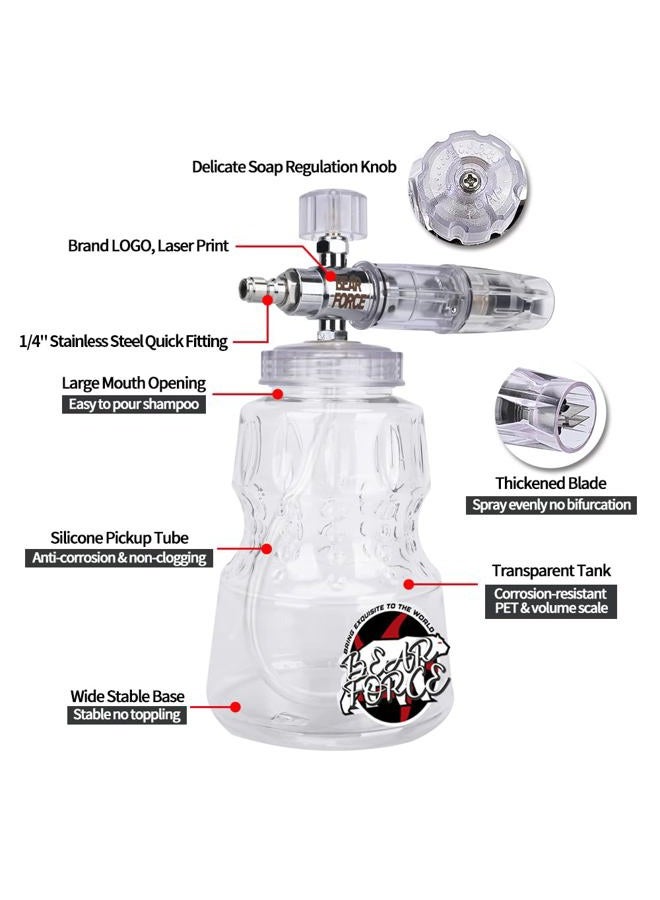 BEAR FORCE Pressure Washer Aluminium Foam Cannon Generator Snow Lance with 1/4" Quick Connector & 1.25mm & 1.10mm Orifice Nozzle for Portland, Husky, Ryobi, Greenworks - Image 4