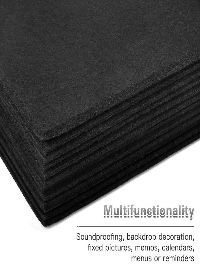 FOCCTS 12 Pcs 11.8" x 11.8" Felt Bulletin Board, Black Cork Board Office Cork Board with Safe Removable Adhesive Tabs, Black Felt Wall Tiles for Photos Letter Memos Home Office Kitchen DIY - Image 4