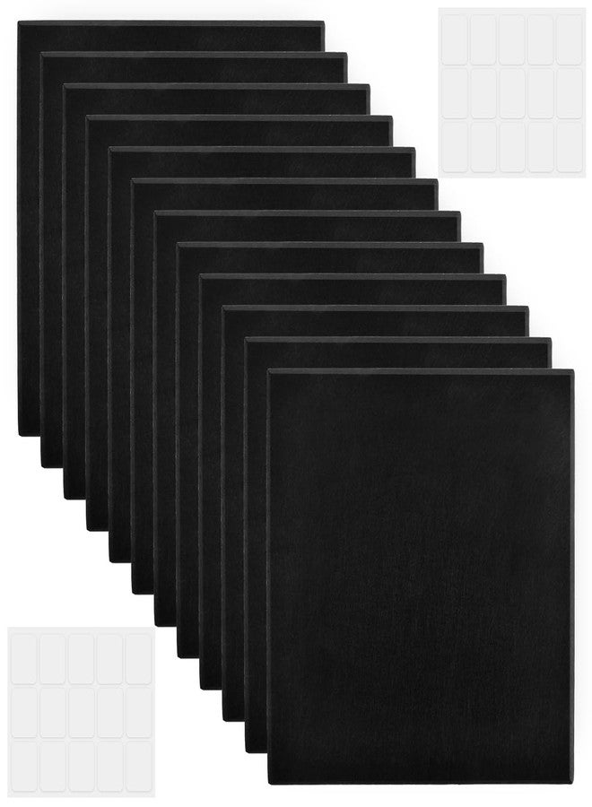 FOCCTS 12 Pcs 11.8" x 11.8" Felt Bulletin Board, Black Cork Board Office Cork Board with Safe Removable Adhesive Tabs, Black Felt Wall Tiles for Photos Letter Memos Home Office Kitchen DIY - Image 1