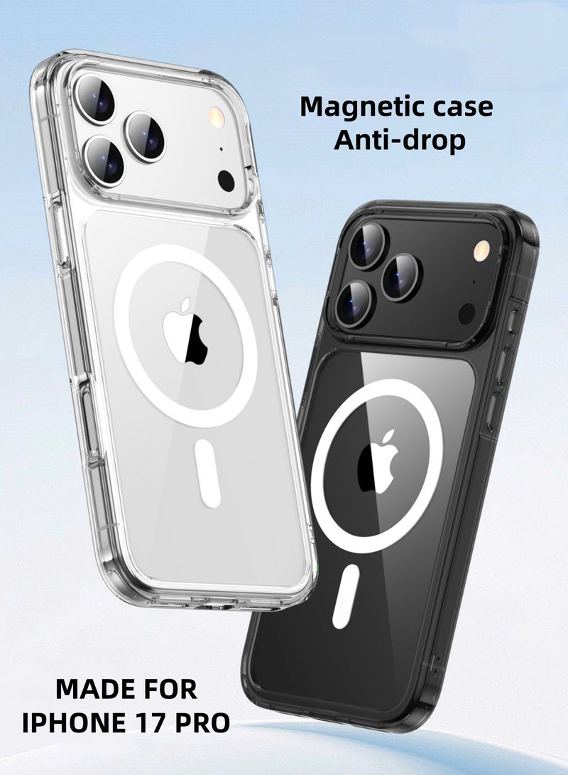 DURKU Magnetic Case for iPhone 17 Pro 6.27-Inch Compatible with MagSafe iPhone 17 Pro Cover Case Never Yellow Shockproof Bulid-in corner Magnet Phone Case For iPhone 17 Pro（Clear） - Image 1