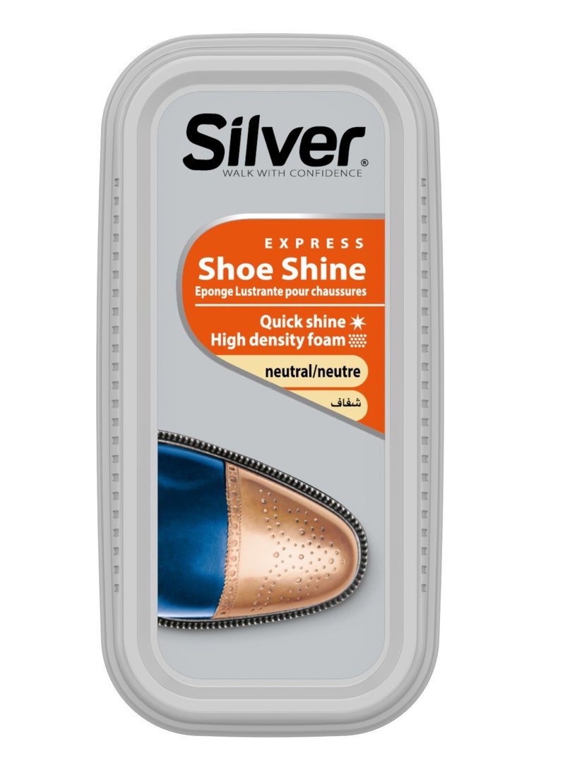 Silver Express Instant Shine Shoe Sponge Neutral Large