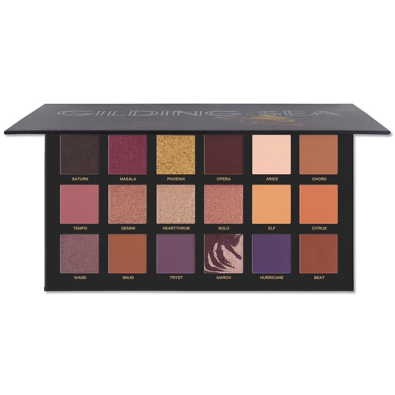 CHARMCODE Shimmer Matte Makeup Eyeshadow Palette Professional 18 Colors High Pigmented Warm Neutral Metallic Blendable Creamy Eye Shadow Pallet Set