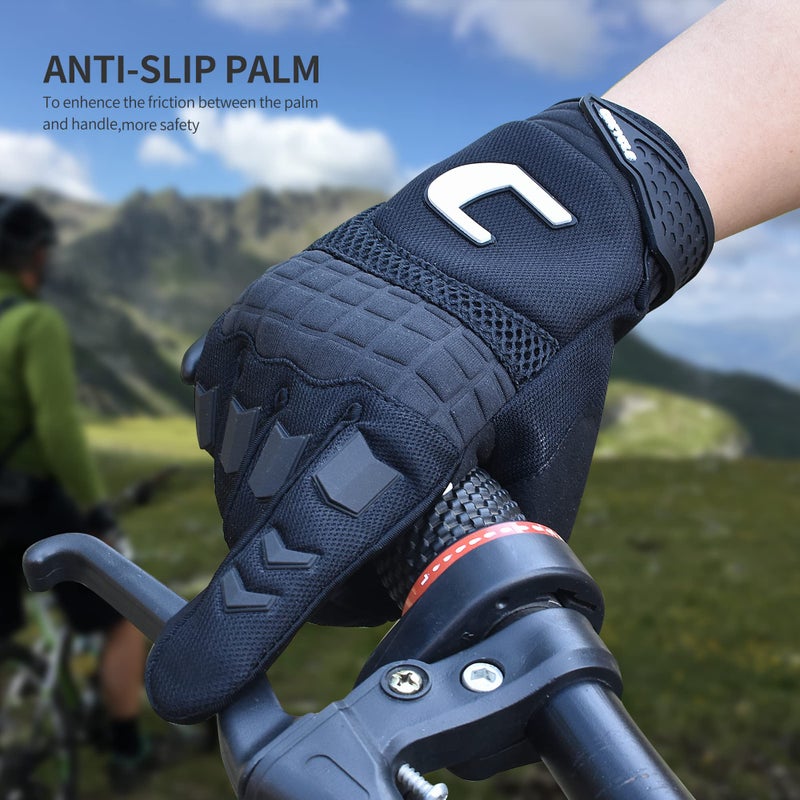 CHCYCLE Dirt Bike Gloves Mountain Bike Motocross Motorcycle Gloves for Men Motorbike ATV Racing Touch Screen Full Finger Glove for Cycling BMX MTB MX Climbing (X-Large, Black) - Image 5