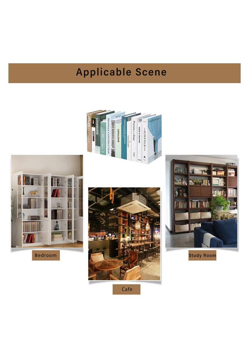 زويهاو مجموعة كتب ديكورية مكونة من 12 قطعة من الكتب المزيفة العصرية ذات الغلاف الصلب لتزيين طاولة البار والمكتب المنزلي - Image 2