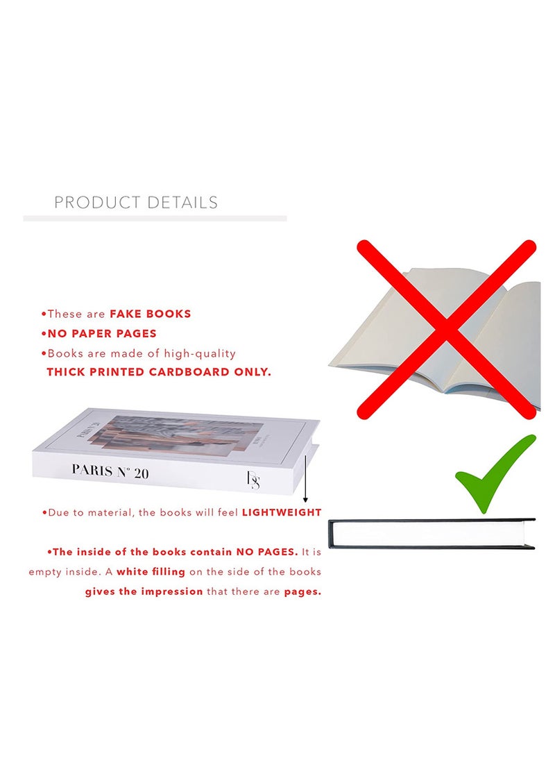 زويهاو مجموعة كتب ديكورية مكونة من 12 قطعة من الكتب المزيفة العصرية ذات الغلاف الصلب لتزيين طاولة البار والمكتب المنزلي - Image 4