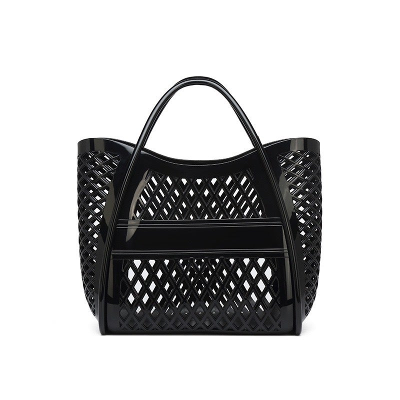 PVC Jelly Tote Bag - Hollow Design Shopping Basket - Image 5