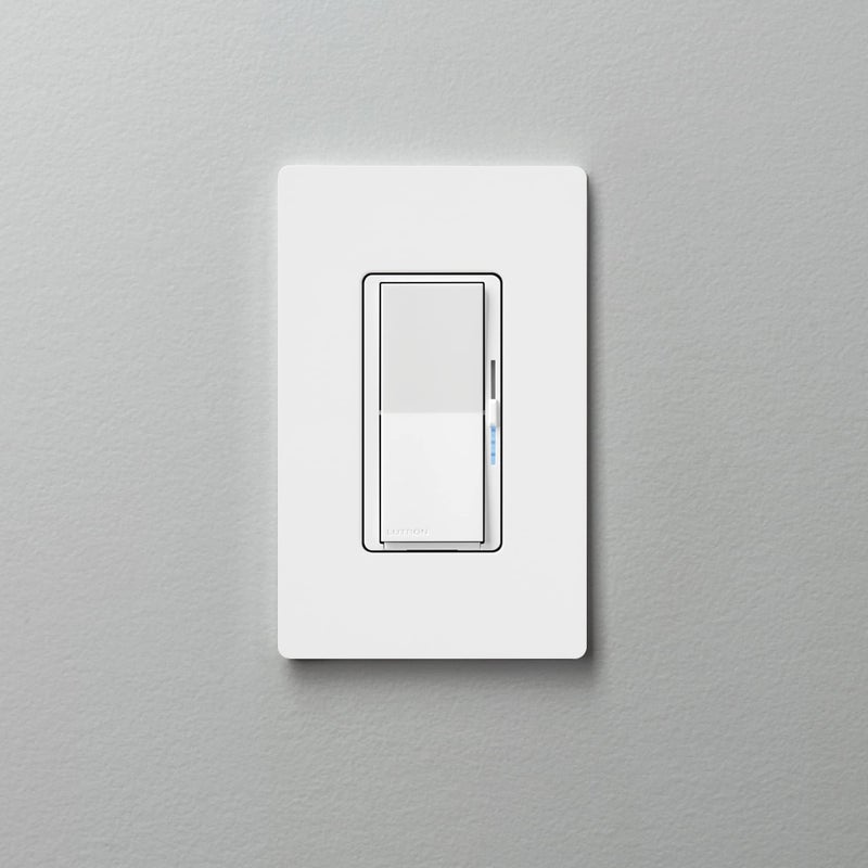 Lutron Diva Smart Dimmer Light Switch with Wallplate for Caseta Lighting (Lutron Smart Hub Required), for LED Lights, 150W, Single-Pole/3-Way, No Neutral, White (DVRFW-6L-WH-A) - Image 4
