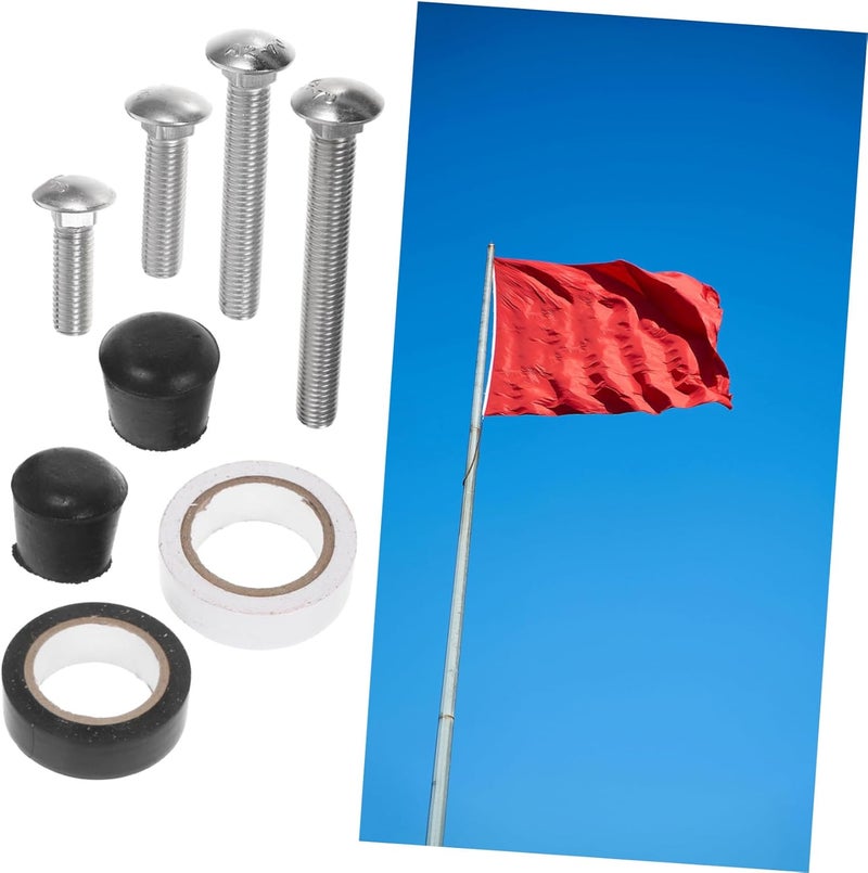 Operitacx Flagpole Pole End Caps with Stainless Steel Anchor Kit Weight Rubber Caps, Heavy Duty and Weighted Flag Holders for Flagpole Hardware and Guard Pole Random Color Outdoor - Image 3
