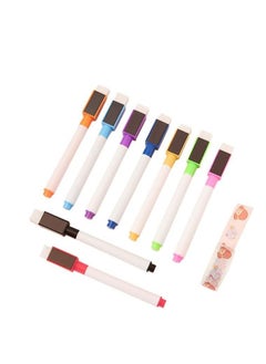 SYOSI Whiteboard Pens, Whiteboard Markers, 9 Pieces Whiteboard Pens and Eraser set, Fine Tip White Board Pens White Board Markers Erasable, Dry Wipe Markers for Kids Weekly Planner Dry Erase Marker  - Image 1