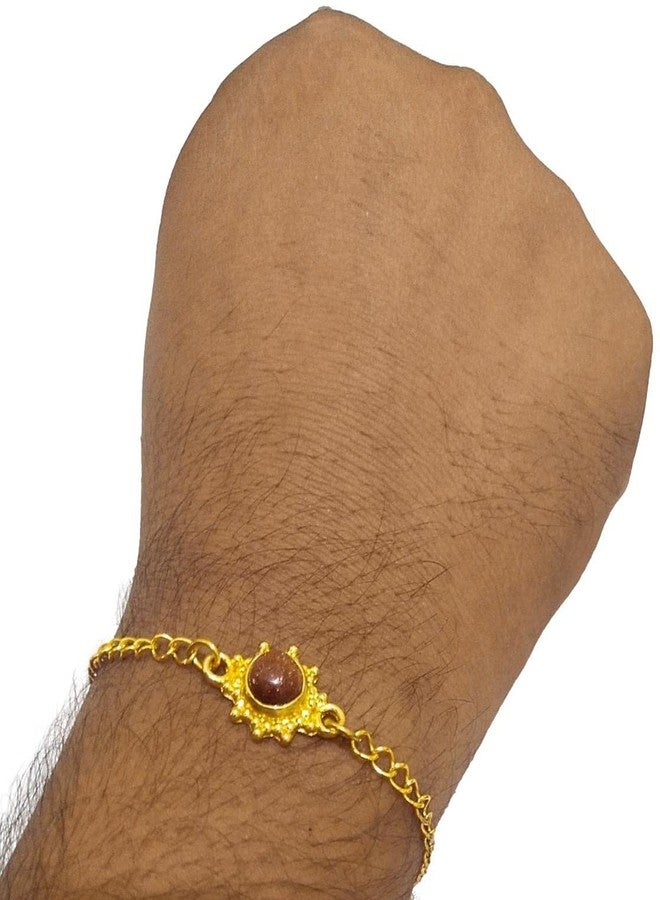 athizay سوار ذهبي رجالي من أثيزاي، مزين بخرز حجري ملون داخل غلاف معدني، بسلسلة رولو سميكة 3 مم، مزود بمشبك على شكل حرف S، للرجال والأولاد. - Image 3
