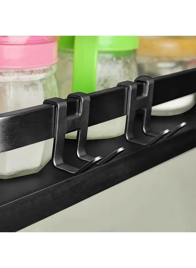 2pcs Black Aluminum Door Hooks Rust Resistant Towel Holder Hanger Rack For Bathroom - Image 4