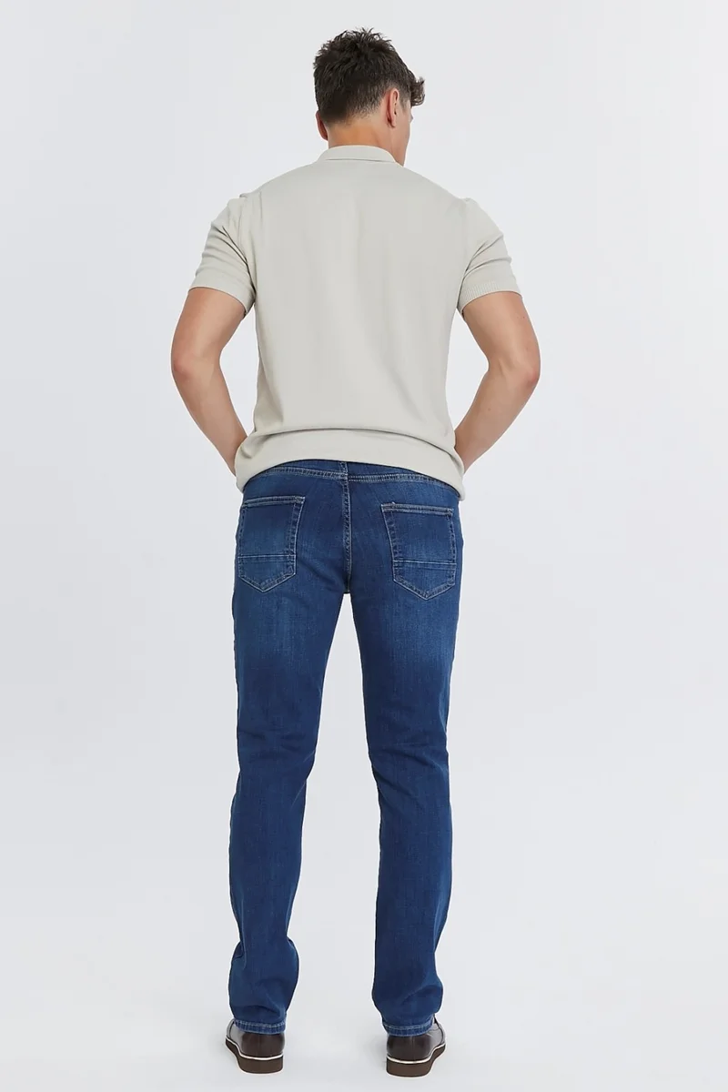 Cedy Denim Men's High Waist Pile Cuffed Jeans Regular Fit Jean C336