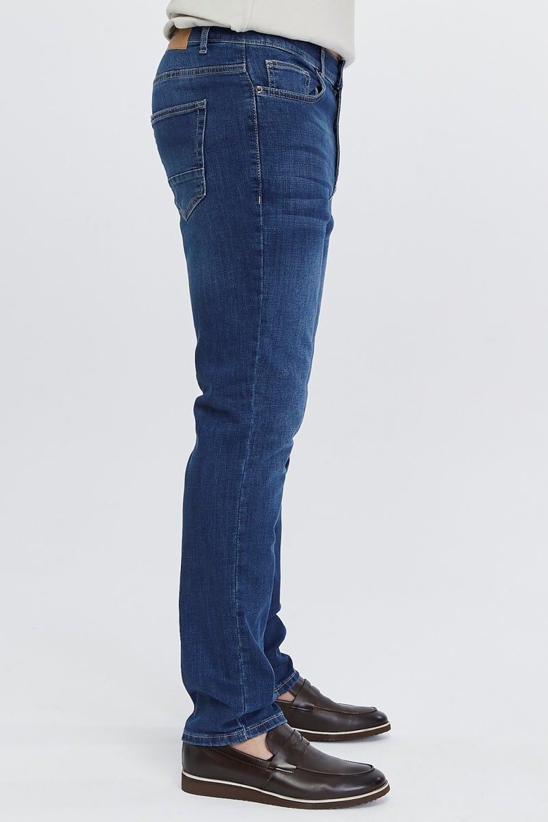 Men's High Waist Pile Cuffed Jeans Regular Fit Jean C336