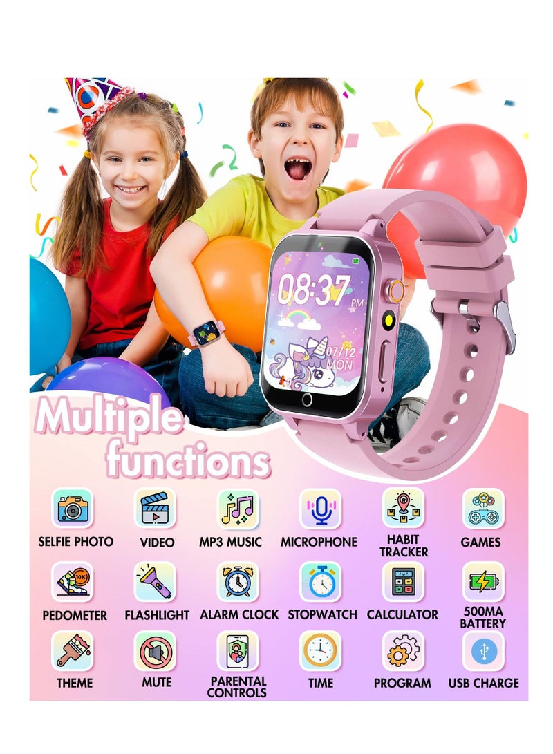 ساعة ذكية للأطفال لعمر ألعاب الفتيات ، ساعة أطفال للبنات والأولاد من 4 إلى 12 عامًا مع مشغل موسيقى كاميرا فيديو 26 لعبة - Image 2