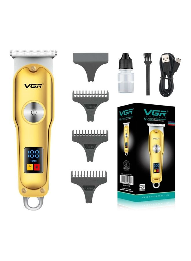 VGR V-290 Professional Electric Rechargeable LED Display Best Hair Trimmer Gold/Silver