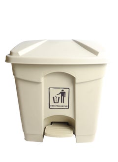 Generic Step Trash Bin | Plastic Matte Finish | Suitable For Bathrooms, Kitchens & Communal Spaces | Beige | 45 Liters  - Image 1