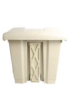 Generic Step Trash Bin | Plastic Matte Finish | Suitable For Bathrooms, Kitchens & Communal Spaces | Beige | 45 Liters  - Image 3