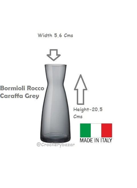 Bormioli Rocco Bormioli Rocco Glass Vase 20.6 Cms 1 Pc, Ypsilon Caraffa Grey Colour Vase for Home Decor  - Image 3