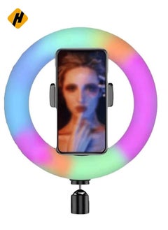 HuHa Selfie Ring Light 8/1013/14/18 Inch LED Dimmable RGB Selfie Ring Light Colorful Makeup Light with Tripod Stand for Makeup Live Stream Selfie Led Ring Light (Size : 13 inch)  - Image 2