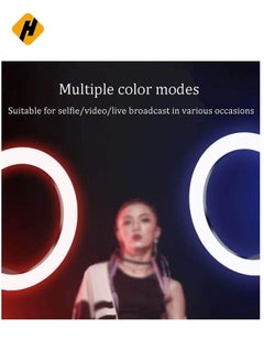 HuHa Selfie Ring Light 8/1013/14/18 Inch LED Dimmable RGB Selfie Ring Light Colorful Makeup Light with Tripod Stand for Makeup Live Stream Selfie Led Ring Light (Size : 13 inch)  - Image 5