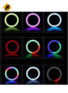 HuHa Selfie Ring Light 8/1013/14/18 Inch LED Dimmable RGB Selfie Ring Light Colorful Makeup Light with Tripod Stand for Makeup Live Stream Selfie Led Ring Light (Size : 13 inch)  - Image 4