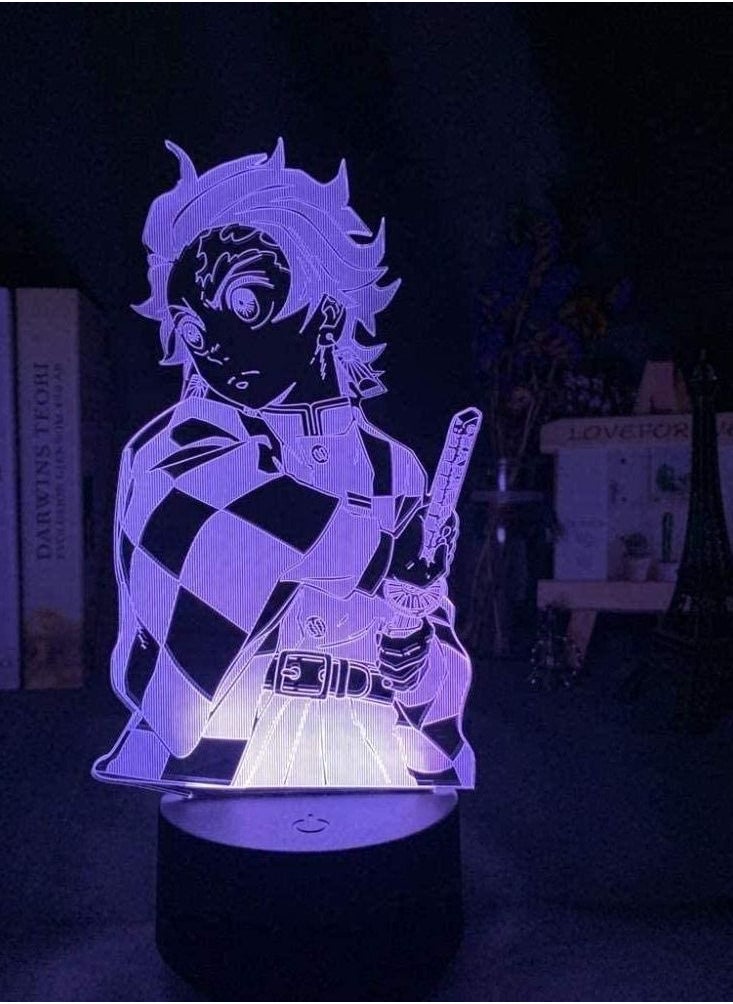 althiqahkey - 3D Anime Lamp Led Night Light Demon Slayer Kimetsu No Yaiba Tanjiro Kamado Figure for Child Bedroom Decor Nightlight Kids 16 Colors - Image 1
