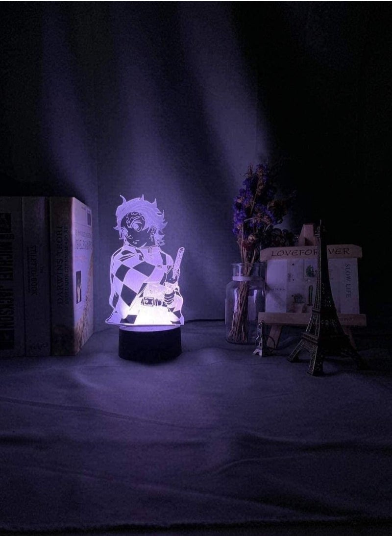 althiqahkey - 3D Anime Lamp Led Night Light Demon Slayer Kimetsu No Yaiba Tanjiro Kamado Figure for Child Bedroom Decor Nightlight Kids 16 Colors - Image 1