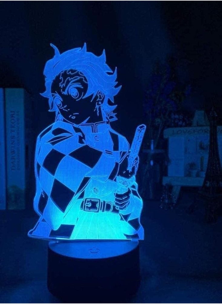althiqahkey - 3D Anime Lamp Led Night Light Demon Slayer Kimetsu No Yaiba Tanjiro Kamado Figure for Child Bedroom Decor Nightlight Kids 16 Colors - Image 1