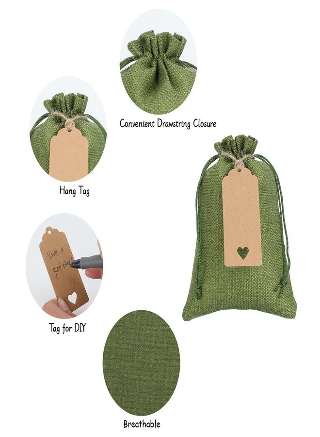 Tapleap Green Burlap Bags with Drawstring, 5x7 Burlap Favor Sack (Lot of 30) for Wrapping Summer Holiday Favors or Gifts, Birthday, Wedding, Party or Household Use - Image 5