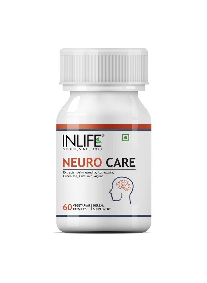 Inlife مكمل صحي INLIFE للعناية بالأعصاب - أشواغاندا، شاي أخضر، كركم (كركمين)، أرجونا، مستخلصات أتماغوبتا 500 ملغ - 60 كبسولة نباتية (عبوة من 1، 60) - Image 1