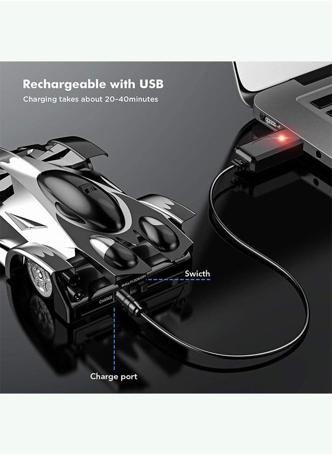 Y&D Remote Control Wall Sport Climbing Racing Car With LED Lights Rc Cars Toys 360°Rotating Stunt Rechargeable  - Image 5
