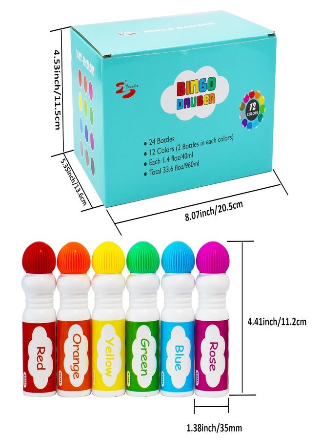 Yuanhe Bingo Daubers Dot Markers - Paint Dotters for Toddlers and Kids Art Supply, Set of 24 Pack (12 Colors) - Image 3