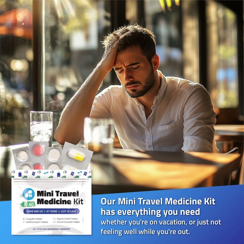 pH Advantage Mini Travel Medicine Kit  Variety Pack of Individual OTC Packets  Individual Packets for Emergency First Aid Cruise  Camping  Compact Size for Purse Bag or Car Red 1 - Image 5
