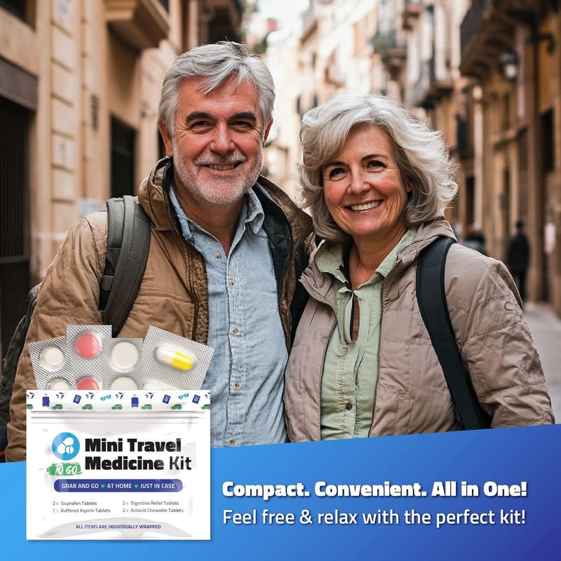 pH Advantage Mini Travel Medicine Kit  Variety Pack of Individual OTC Packets  Individual Packets for Emergency First Aid Cruise  Camping  Compact Size for Purse Bag or Car Red 1 - Image 3