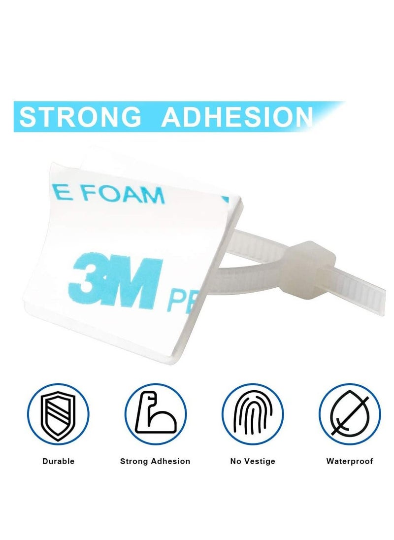 Y&D Cable Tie Mount, Zip Adhesive Backed Mounts stick on wire holder, Screw Hole Anchor Wire Base Holders, Clips Holder with Management Set  - Image 4