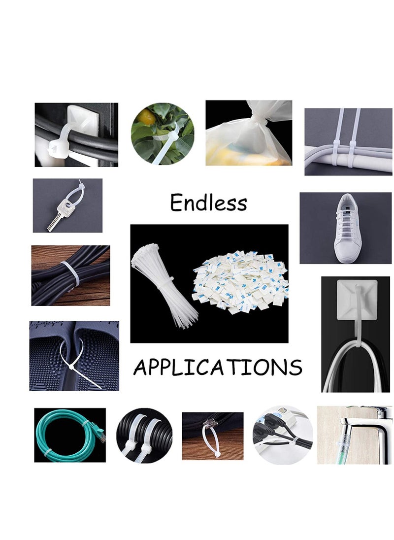 Y&D Cable Tie Mount, Zip Adhesive Backed Mounts stick on wire holder, Screw Hole Anchor Wire Base Holders, Clips Holder with Management Set  - Image 5