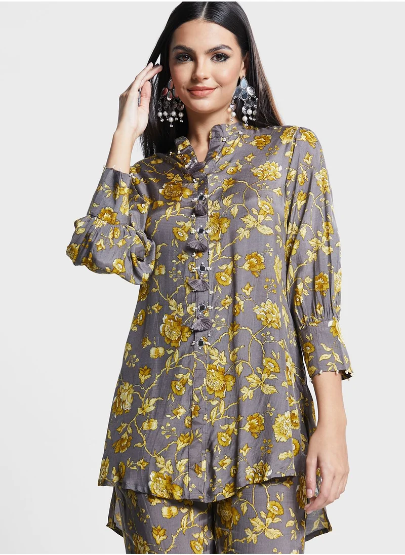 indya Floral Print Kurti & Pants Set