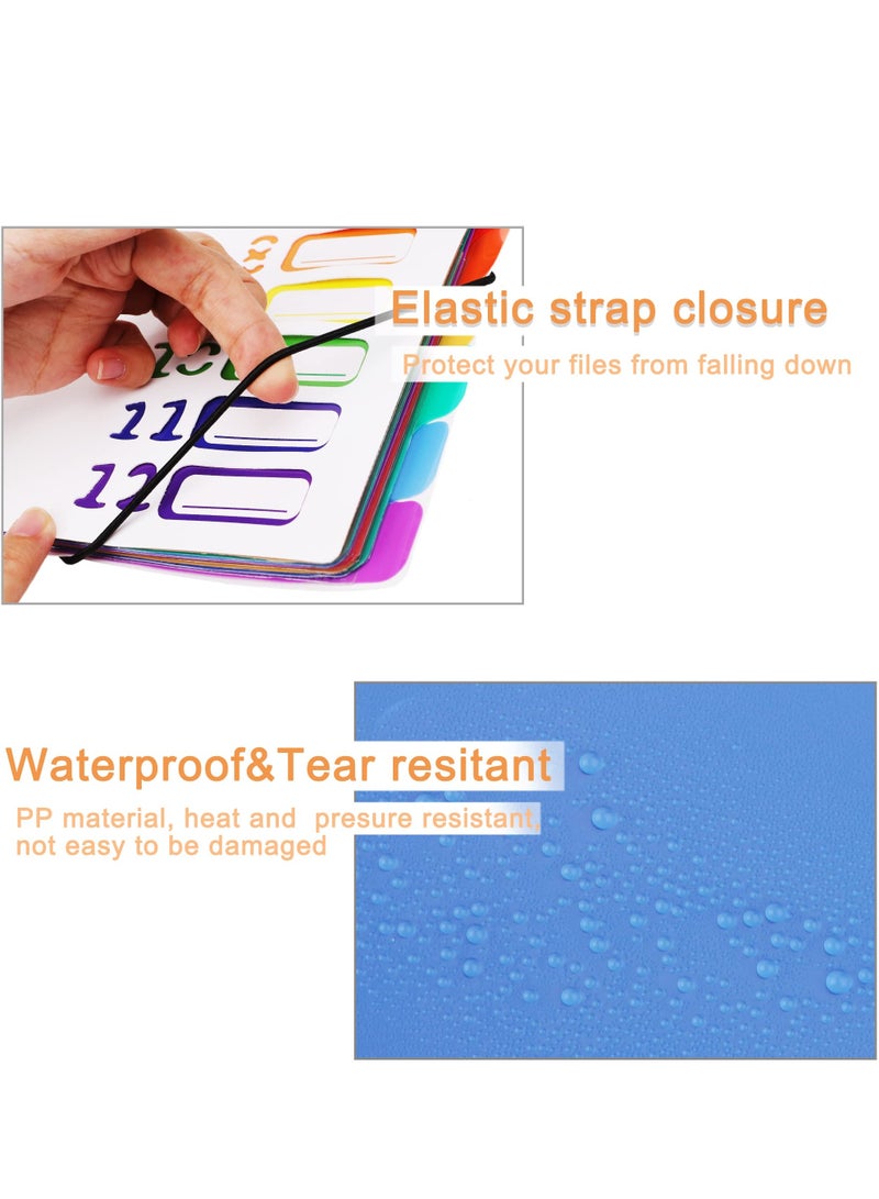 SYOSI Expanding File Folder, File Organizer with Labels Colored Filing Folder Designed for Office School, 24 Pocket Large Size Hold 240 Sheets (White Cover) - Image 2