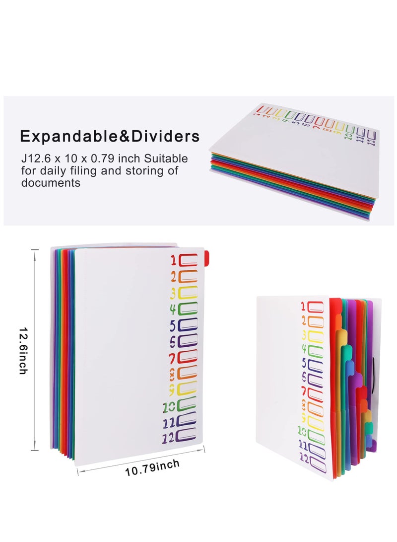 SYOSI Expanding File Folder, File Organizer with Labels Colored Filing Folder Designed for Office School, 24 Pocket Large Size Hold 240 Sheets (White Cover) - Image 5