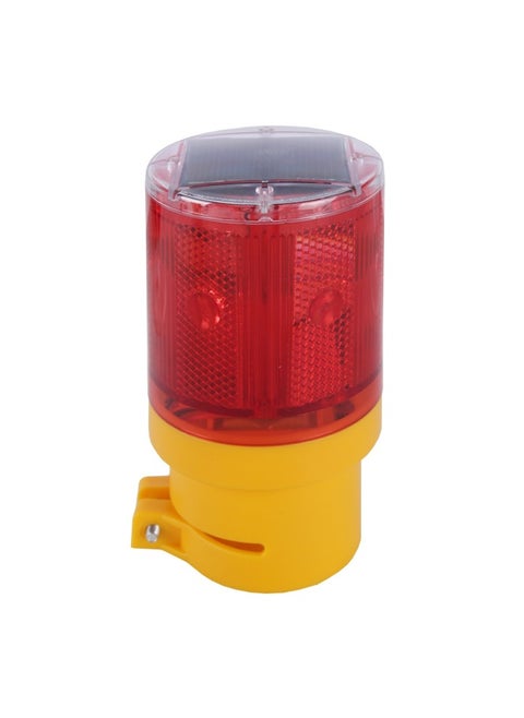 Qooltek Solar Powered LED Strobe Warning Light Garden Lamp Flashing Barricade Safety Sign Road Construction Signs Flash Traffic Lights Flicker Beacon Lamps  Red