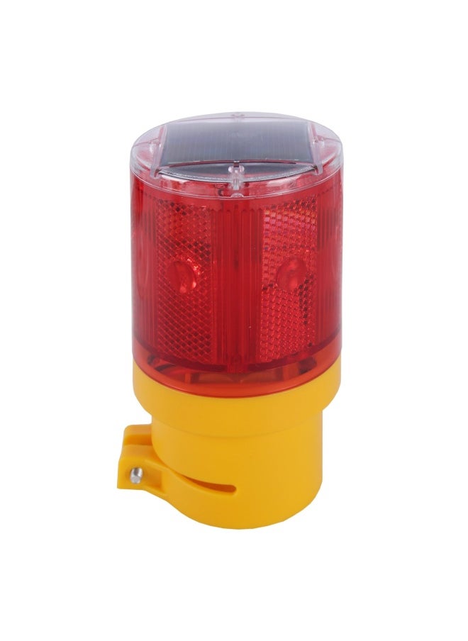 Qooltek Solar Powered LED Strobe Warning Light Garden Lamp Flashing Barricade Safety Sign Road Construction Signs Flash Traffic Lights Flicker Beacon Lamps  Red
