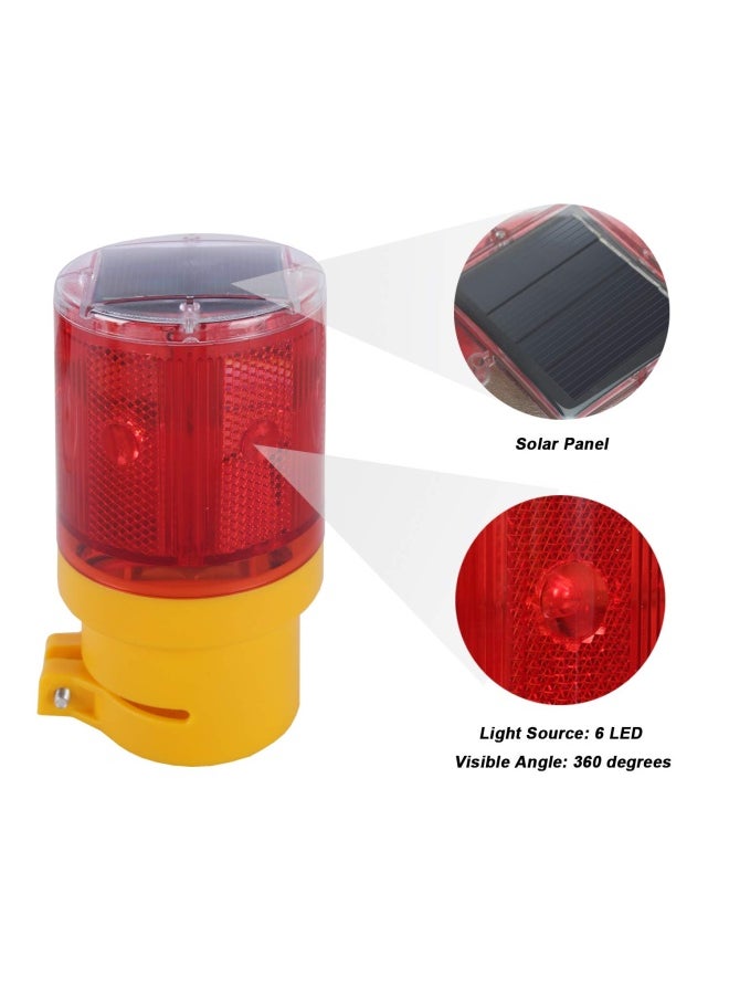 Qooltek Solar Powered LED Strobe Warning Light Garden Lamp Flashing Barricade Safety Sign Road Construction Signs Flash Traffic Lights Flicker Beacon Lamps  Red