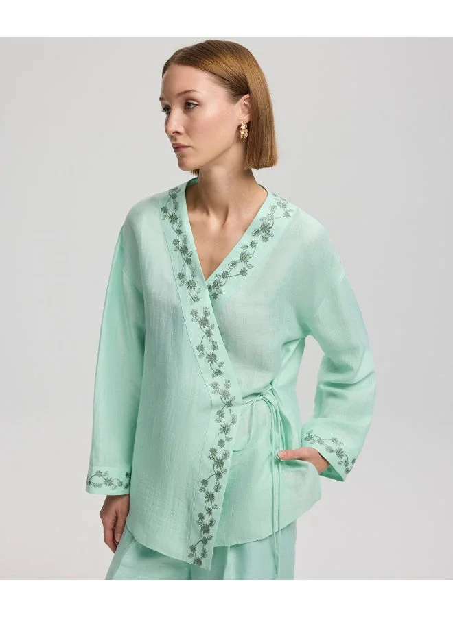 Regular Fit Embroidered Blouse