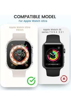 Generic 2 In 1 PC Case With Glass Screen For Apple Watch Ultra 49mm - Transperent  - Image 2