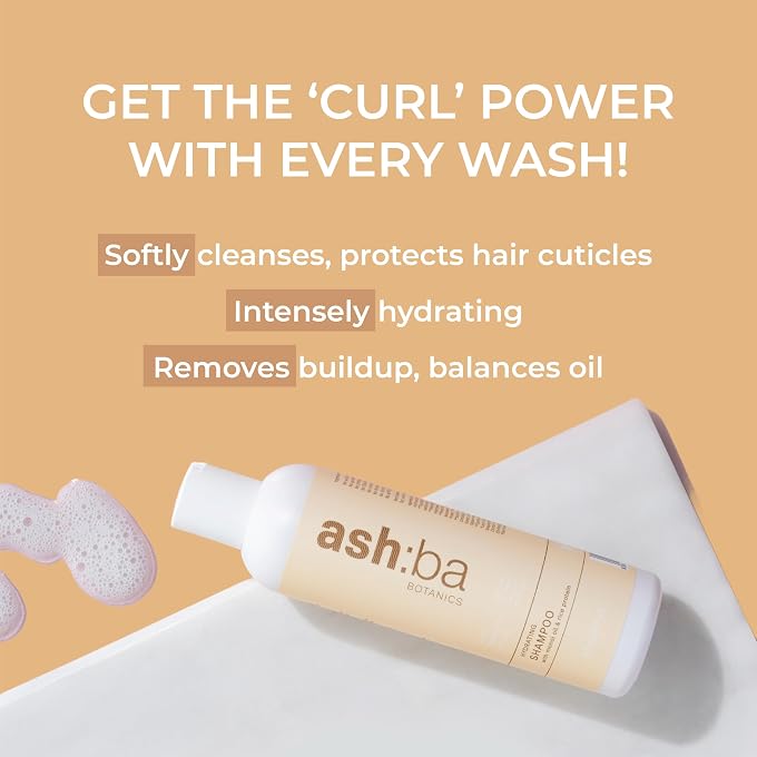 Ashba Botanics Hydrating Shampoo for curly & wavy hair (237 ML) | Softly Cleanses, Removes Buildup with Monoi Oil & Rice Protein | For Men & Women | Paraben, Sulfates, EDTA Free | Premium Ingredients - Image 2