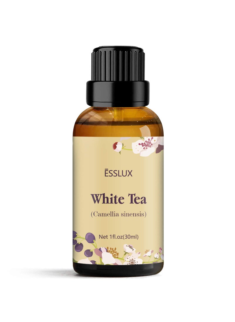 ESSLUX White Tea Essential Oil, ESSLUX Aromatherapy Essential Oils for Diffuser, Massage, Soap, Candle Making, Home Fragrance, 30 ml 