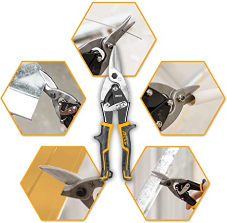 INGCO Aviation Snip Set Left Right Straight Cut Snips for Sheet Metal Cutting Pliers Nippers Snip with Comfortable Grips HTSNK0110 - Image 5