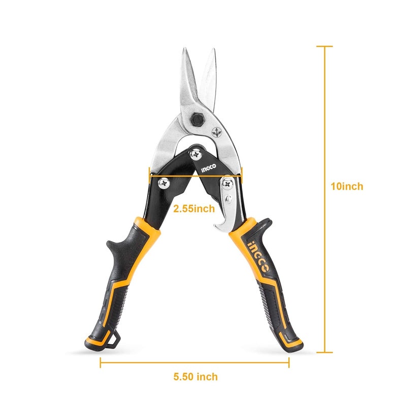 INGCO Aviation Snip Set Left Right Straight Cut Snips for Sheet Metal Cutting Pliers Nippers Snip with Comfortable Grips HTSNK0110 - Image 3
