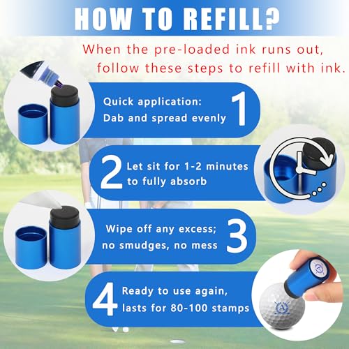 LACGO Golf Ball Stamp - Self-Inking Marker - Quick-Dry Permanent Marking Tool, No Leaks, Reusable & Waterproof Golfing Stamper - Ideal Gift for Golfers, Men, Dads, Retirement(Letter A) - Image 5