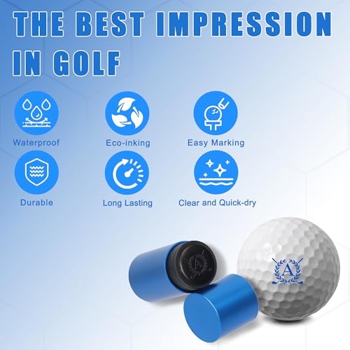LACGO Golf Ball Stamp - Self-Inking Marker - Quick-Dry Permanent Marking Tool, No Leaks, Reusable & Waterproof Golfing Stamper - Ideal Gift for Golfers, Men, Dads, Retirement(Letter A) - Image 3